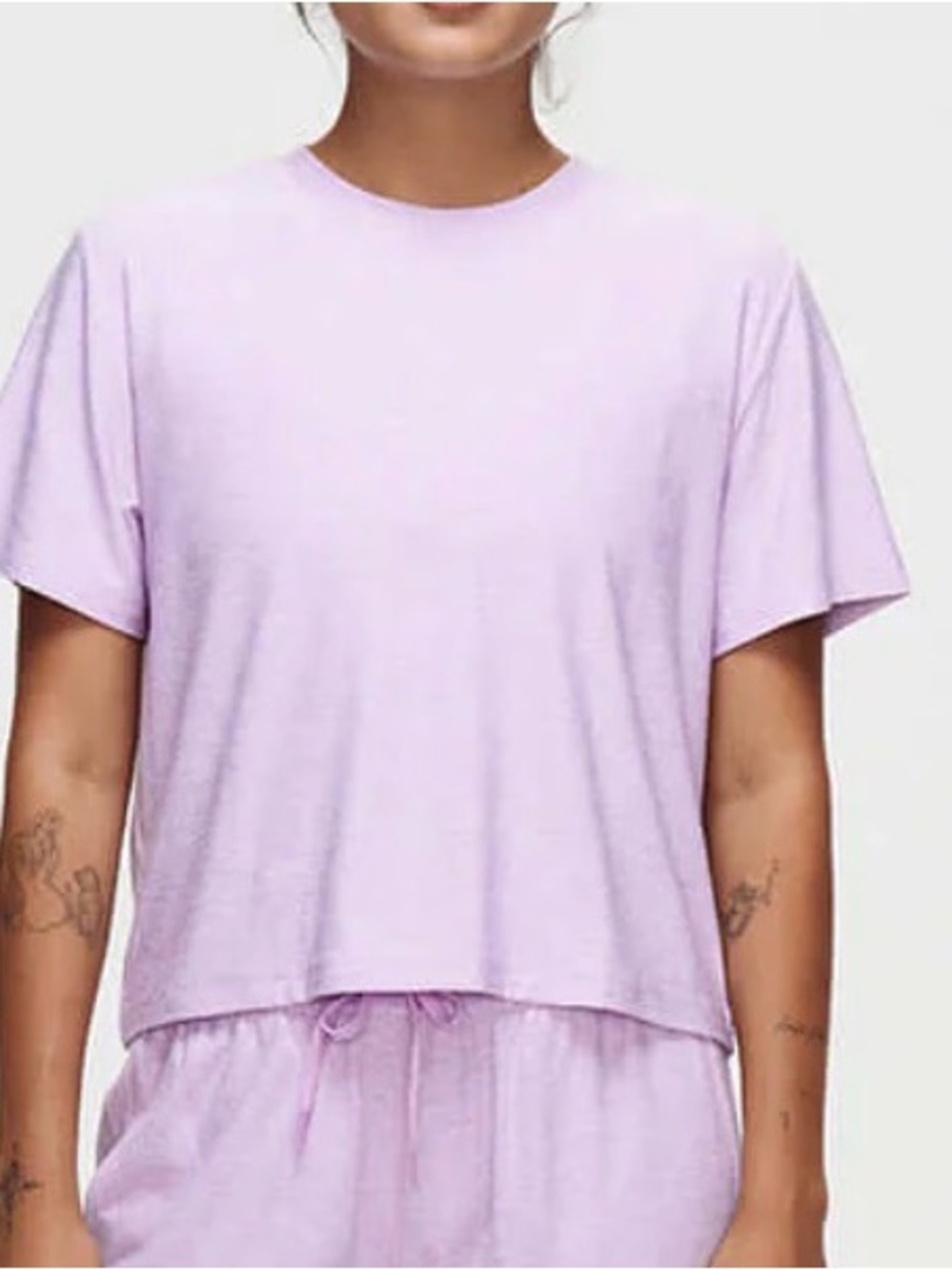 Outdoor Voices CloudKnit Boxy Shortsleeve “Doing Things” Bundle Pink and Mint M